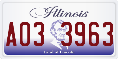 IL license plate A033963