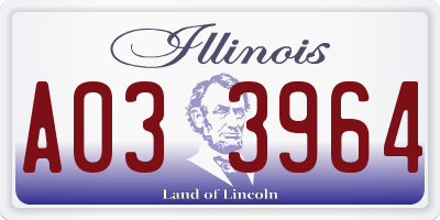 IL license plate A033964