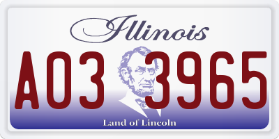 IL license plate A033965