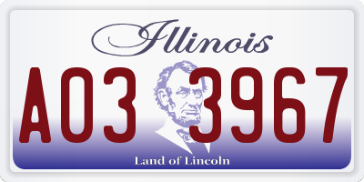 IL license plate A033967