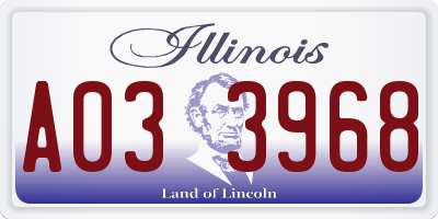 IL license plate A033968
