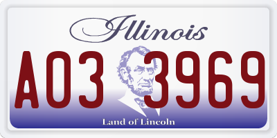 IL license plate A033969
