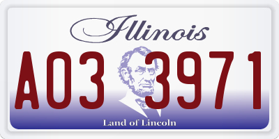 IL license plate A033971
