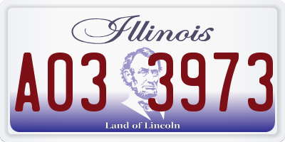 IL license plate A033973