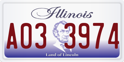 IL license plate A033974