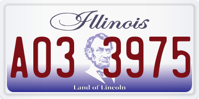 IL license plate A033975