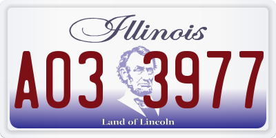IL license plate A033977