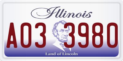 IL license plate A033980