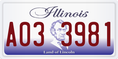 IL license plate A033981