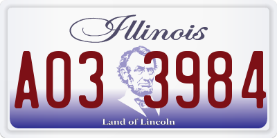 IL license plate A033984