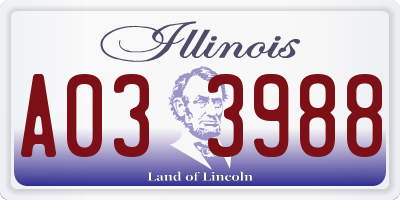 IL license plate A033988