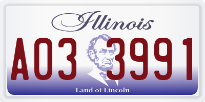 IL license plate A033991