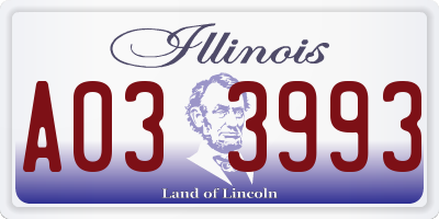 IL license plate A033993