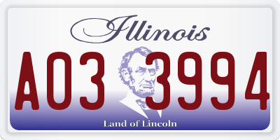 IL license plate A033994