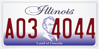IL license plate A034044