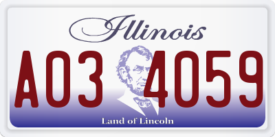 IL license plate A034059