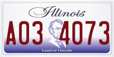IL license plate A034073