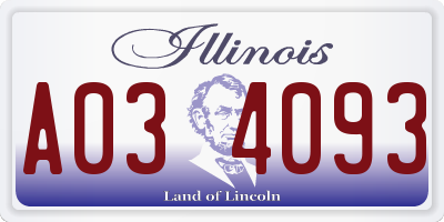 IL license plate A034093