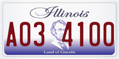 IL license plate A034100