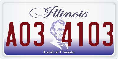 IL license plate A034103