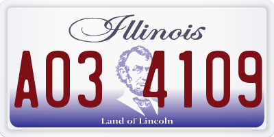 IL license plate A034109
