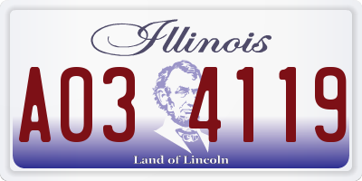 IL license plate A034119