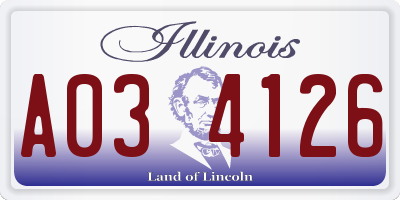 IL license plate A034126