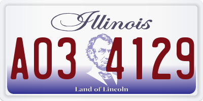 IL license plate A034129