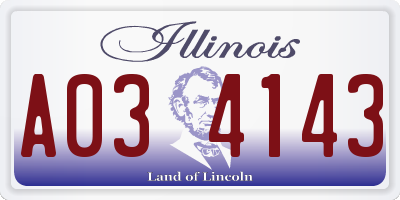 IL license plate A034143