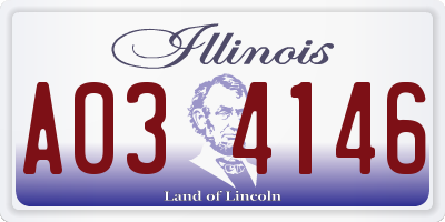 IL license plate A034146