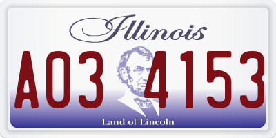 IL license plate A034153