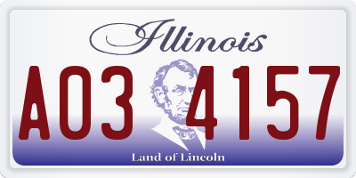 IL license plate A034157