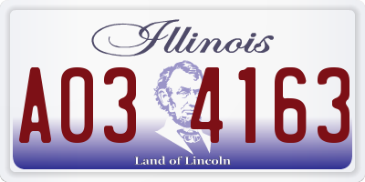 IL license plate A034163