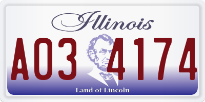 IL license plate A034174