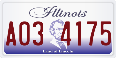 IL license plate A034175