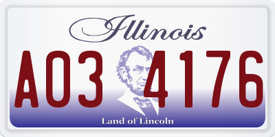 IL license plate A034176