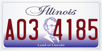 IL license plate A034185