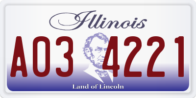 IL license plate A034221