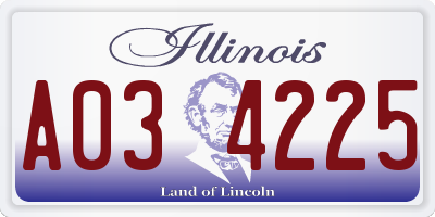 IL license plate A034225