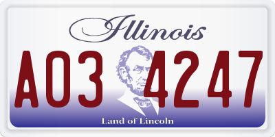 IL license plate A034247