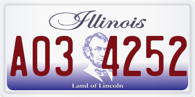 IL license plate A034252