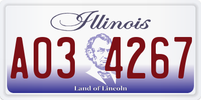 IL license plate A034267
