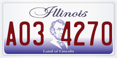 IL license plate A034270