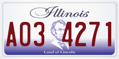 IL license plate A034271