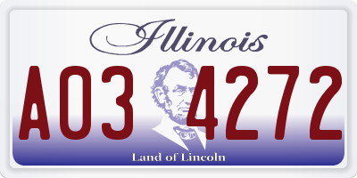 IL license plate A034272