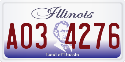 IL license plate A034276