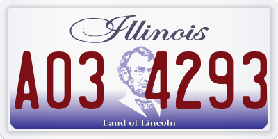 IL license plate A034293