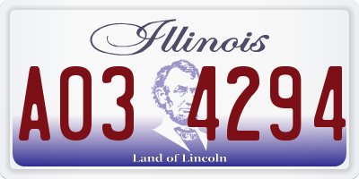 IL license plate A034294