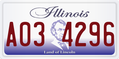 IL license plate A034296
