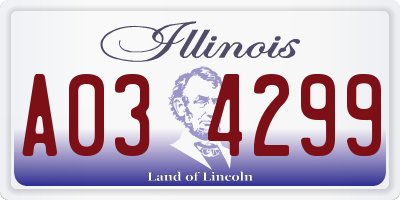 IL license plate A034299